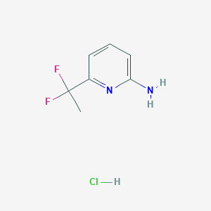 molecular formula C7H9ClF2N2 B2910928 6-(1,1-Difluoroethyl)pyridin-2-amine;hydrochloride CAS No. 2287340-25-2