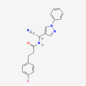 molecular formula C20H17FN4O B2910950 N-[cyano(1-phenyl-1H-pyrazol-4-yl)methyl]-3-(4-fluorophenyl)propanamide CAS No. 1280844-05-4