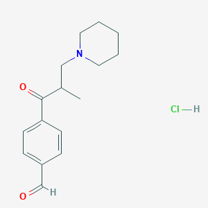 4-(2-Methyl-3-piperidin-1-ylpropanoyl)benzaldehyde;hydrochloride