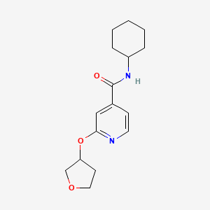 molecular formula C16H22N2O3 B2910959 N-cyclohexyl-2-((tetrahydrofuran-3-yl)oxy)isonicotinamide CAS No. 2034359-94-7