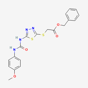 Benzyl 2-((5-(3-(4-methoxyphenyl)ureido)-1,3,4-thiadiazol-2-yl)thio)acetate