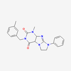 molecular formula C22H21N5O2 B2910977 1-methyl-3-[(3-methylphenyl)methyl]-8-phenyl-1H,2H,3H,4H,6H,7H,8H-imidazo[1,2-g]purine-2,4-dione CAS No. 872838-81-8