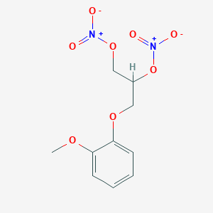 molecular formula C10H12N2O8 B2910978 3-(2-Methoxyphenoxy)propane-1,2-diyl dinitrate CAS No. 916763-24-1