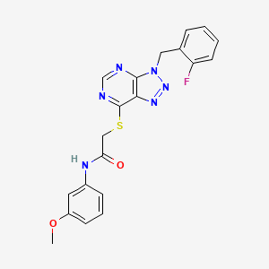 molecular formula C20H17FN6O2S B2910989 2-((3-(2-fluorobenzyl)-3H-[1,2,3]triazolo[4,5-d]pyrimidin-7-yl)thio)-N-(3-methoxyphenyl)acetamide CAS No. 863458-62-2