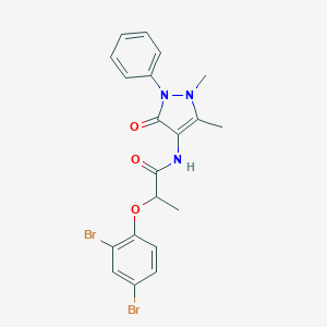 molecular formula C20H19Br2N3O3 B291099 2-(2,4-dibromophenoxy)-N-(1,5-dimethyl-3-oxo-2-phenyl-2,3-dihydro-1H-pyrazol-4-yl)propanamide 