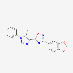 molecular formula C19H15N5O3 B2910994 3-(1,3-benzodioxol-5-yl)-5-[5-methyl-1-(3-methylphenyl)-1H-1,2,3-triazol-4-yl]-1,2,4-oxadiazole CAS No. 950468-95-8