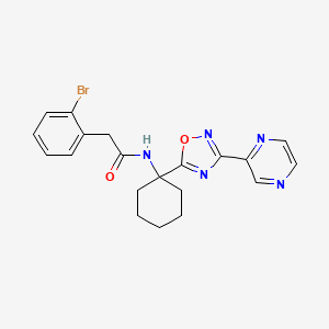 molecular formula C20H20BrN5O2 B2910999 2-(2-bromophenyl)-N-[1-(3-pyrazin-2-yl-1,2,4-oxadiazol-5-yl)cyclohexyl]acetamide CAS No. 1396809-38-3
