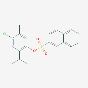 molecular formula C20H19ClO3S B291100 4-Chloro-2-isopropyl-5-methylphenyl 2-naphthalenesulfonate 