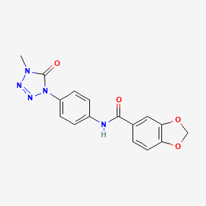 N-(4-(4-methyl-5-oxo-4,5-dihydro-1H-tetrazol-1-yl)phenyl)benzo[d][1,3]dioxole-5-carboxamide