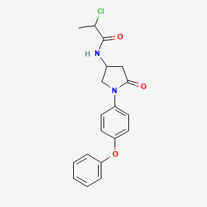 2-Chloro-N-[5-oxo-1-(4-phenoxyphenyl)pyrrolidin-3-yl]propanamide