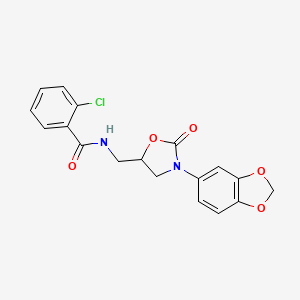 N-((3-(benzo[d][1,3]dioxol-5-yl)-2-oxooxazolidin-5-yl)methyl)-2-chlorobenzamide