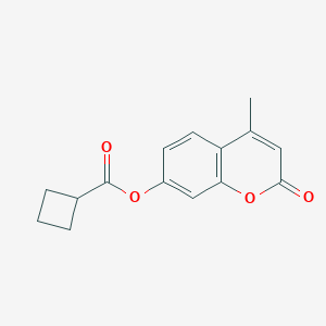 molecular formula C15H14O4 B291104 4-methyl-2-oxo-2H-chromen-7-yl cyclobutanecarboxylate 