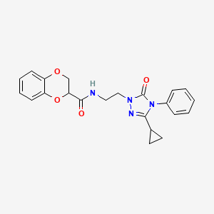 N-(2-(3-cyclopropyl-5-oxo-4-phenyl-4,5-dihydro-1H-1,2,4-triazol-1-yl)ethyl)-2,3-dihydrobenzo[b][1,4]dioxine-2-carboxamide