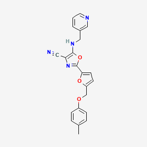 5-((Pyridin-3-ylmethyl)amino)-2-(5-((p-tolyloxy)methyl)furan-2-yl)oxazole-4-carbonitrile