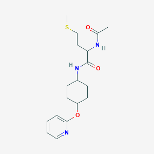 2-acetamido-4-(methylthio)-N-((1r,4r)-4-(pyridin-2-yloxy)cyclohexyl)butanamide