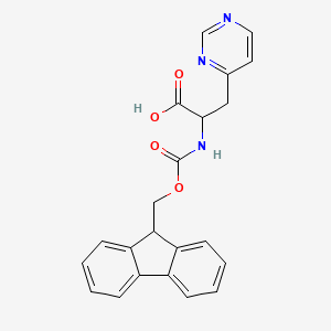 molecular formula C22H19N3O4 B2911069 2-({[(9H-fluoren-9-yl)methoxy]carbonyl}amino)-3-(pyrimidin-4-yl)propanoic acid CAS No. 1691032-13-9