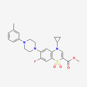 methyl 4-cyclopropyl-7-fluoro-6-(4-(m-tolyl)piperazin-1-yl)-4H-benzo[b][1,4]thiazine-2-carboxylate 1,1-dioxide
