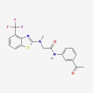 molecular formula C19H16F3N3O2S B2911080 N-(3-acetylphenyl)-2-(methyl(4-(trifluoromethyl)benzo[d]thiazol-2-yl)amino)acetamide CAS No. 1396854-33-3