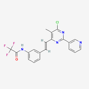 molecular formula C20H14ClF3N4O B2911096 N-[3-[(E)-2-(6-Chloro-5-methyl-2-pyridin-3-ylpyrimidin-4-yl)ethenyl]phenyl]-2,2,2-trifluoroacetamide CAS No. 1808737-09-8