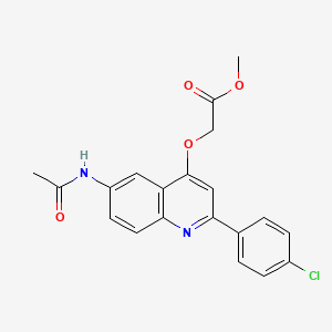molecular formula C20H17ClN2O4 B2911099 Methyl 2-((6-acetamido-2-(4-chlorophenyl)quinolin-4-yl)oxy)acetate CAS No. 1359510-27-2