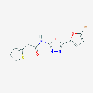 N-(5-(5-bromofuran-2-yl)-1,3,4-oxadiazol-2-yl)-2-(thiophen-2-yl)acetamide