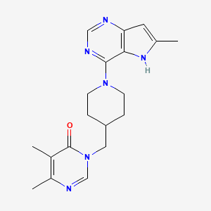 5,6-dimethyl-3-[(1-{6-methyl-5H-pyrrolo[3,2-d]pyrimidin-4-yl}piperidin-4-yl)methyl]-3,4-dihydropyrimidin-4-one