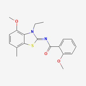 molecular formula C19H20N2O3S B2911125 (Z)-N-(3-ethyl-4-methoxy-7-methylbenzo[d]thiazol-2(3H)-ylidene)-2-methoxybenzamide CAS No. 868370-51-8