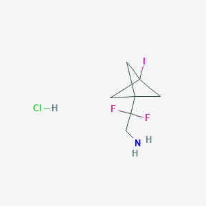2,2-Difluoro-2-(3-iodo-1-bicyclo[1.1.1]pentanyl)ethanamine;hydrochloride