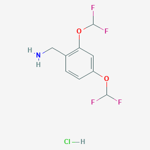 molecular formula C9H10ClF4NO2 B2911132 [2,4-Bis(difluoromethoxy)phenyl]methanamine hydrochloride CAS No. 1384748-17-7