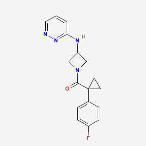 molecular formula C17H17FN4O B2911137 N-{1-[1-(4-fluorophenyl)cyclopropanecarbonyl]azetidin-3-yl}pyridazin-3-amine CAS No. 2097857-61-7