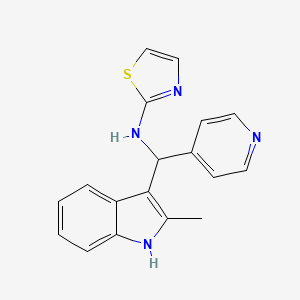 N-[(2-methyl-1H-indol-3-yl)(pyridin-4-yl)methyl]-1,3-thiazol-2-amine