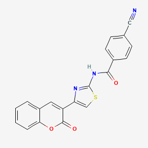 molecular formula C20H11N3O3S B2911148 4-cyano-N-(4-(2-oxo-2H-chromen-3-yl)thiazol-2-yl)benzamide CAS No. 477547-15-2