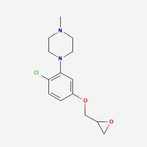 molecular formula C14H19ClN2O2 B2911152 1-[2-Chloro-5-(oxiran-2-ylmethoxy)phenyl]-4-methylpiperazine CAS No. 2411219-94-6