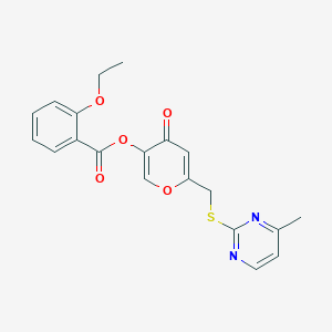 molecular formula C20H18N2O5S B2911154 [6-[(4-Methylpyrimidin-2-yl)sulfanylmethyl]-4-oxopyran-3-yl] 2-ethoxybenzoate CAS No. 877635-53-5