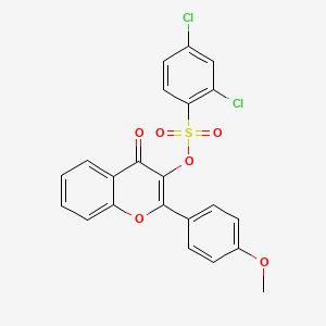 molecular formula C22H14Cl2O6S B2911155 2-(4-methoxyphenyl)-4-oxo-4H-chromen-3-yl 2,4-dichlorobenzenesulfonate CAS No. 301193-70-4