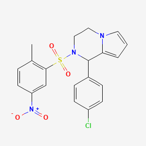 1-(4-Chlorophenyl)-2-((2-methyl-5-nitrophenyl)sulfonyl)-1,2,3,4-tetrahydropyrrolo[1,2-a]pyrazine