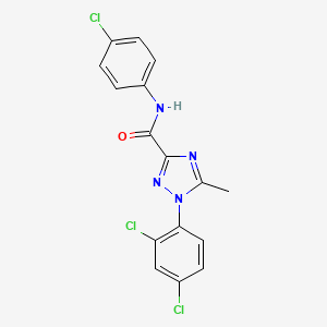 molecular formula C16H11Cl3N4O B2911164 N-(4-chlorophenyl)-1-(2,4-dichlorophenyl)-5-methyl-1H-1,2,4-triazole-3-carboxamide CAS No. 338398-16-6