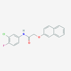 molecular formula C18H13ClFNO2 B291117 N-(3-chloro-4-fluorophenyl)-2-(2-naphthyloxy)acetamide 