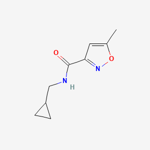molecular formula C9H12N2O2 B2911170 N-(cyclopropylmethyl)-5-methyl-1,2-oxazole-3-carboxamide CAS No. 1363912-88-2