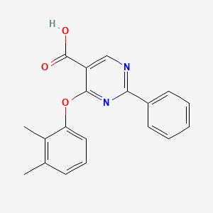 molecular formula C19H16N2O3 B2911175 4-(2,3-Dimethylphenoxy)-2-phenylpyrimidine-5-carboxylic acid CAS No. 477859-49-7