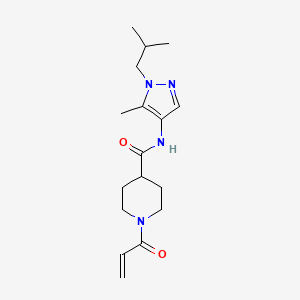 N-[5-Methyl-1-(2-methylpropyl)pyrazol-4-yl]-1-prop-2-enoylpiperidine-4-carboxamide