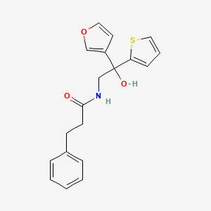 N-(2-(furan-3-yl)-2-hydroxy-2-(thiophen-2-yl)ethyl)-3-phenylpropanamide