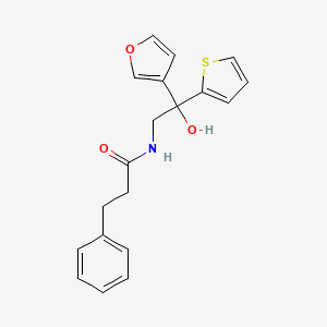 molecular formula C19H19NO3S B2911185 N-(2-(furan-3-yl)-2-hydroxy-2-(thiophen-2-yl)ethyl)-3-phenylpropanamide CAS No. 2034633-99-1