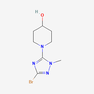 molecular formula C8H13BrN4O B2911189 1-(3-bromo-1-methyl-1H-1,2,4-triazol-5-yl)piperidin-4-ol CAS No. 2090743-32-9