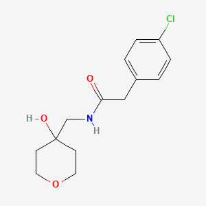 molecular formula C14H18ClNO3 B2911201 2-(4-chlorophenyl)-N-((4-hydroxytetrahydro-2H-pyran-4-yl)methyl)acetamide CAS No. 1351591-87-1
