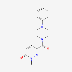 molecular formula C16H18N4O2 B2911216 2-Methyl-6-(4-phenylpiperazine-1-carbonyl)pyridazin-3-one CAS No. 851109-64-3