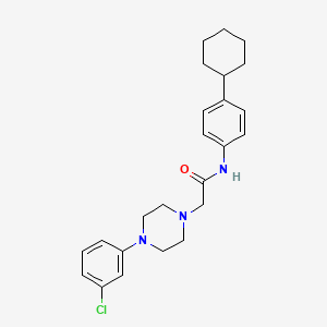 2-[4-(3-chlorophenyl)piperazin-1-yl]-N-(4-cyclohexylphenyl)acetamide