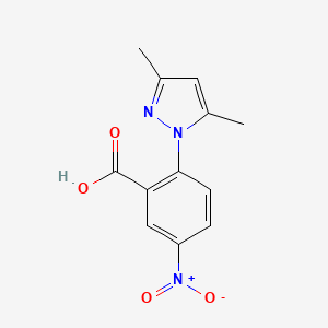 molecular formula C12H11N3O4 B2911266 2-(3,5-dimethyl-1H-pyrazol-1-yl)-5-nitrobenzoic acid CAS No. 1052563-78-6