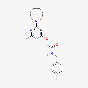 2-((2-(azepan-1-yl)-6-methylpyrimidin-4-yl)oxy)-N-(4-methylbenzyl)acetamide