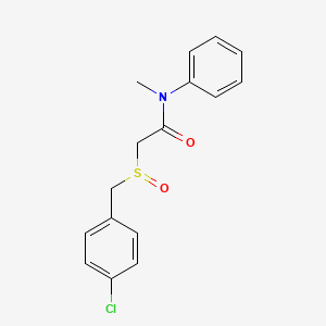 molecular formula C16H16ClNO2S B2911273 2-[(4-chlorobenzyl)sulfinyl]-N-methyl-N-phenylacetamide CAS No. 339108-27-9